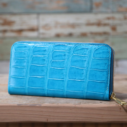 永久無料保証の新進工房】クロコダイル ライトブルー オールレザー