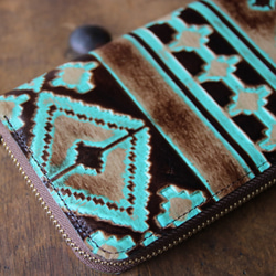 9月4日の長財布、1日1作。本日はナバホ族の牛革財布(1日1作は限定1本で再販なしとなります 3枚目の画像