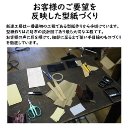 【永久無料保証】革を育てる楽しみ☆　国内最高峰の栃木レザー　ネイビー　三つ折り財布♪ 5枚目の画像