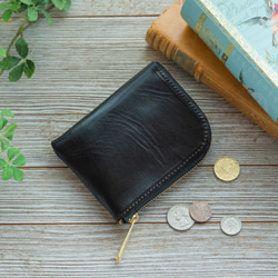 [永久免費保證]精美多彩的♪Dainichi Kip Primo皮革黑色緊湊型錢包-L形緊固件- 第2張的照片