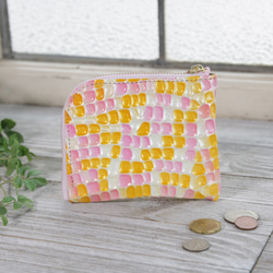 【永久免費保證】Pop Cute ☆ 彩色玻璃糖果桃子檸檬小巧錢包-L形拉鍊- 第1張的照片