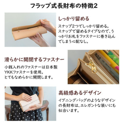 [永久免費保修] Shinshin Kobo原始皮革Cynthia搪瓷（綿羊皮）黑色翻蓋長錢包♪ 第3張的照片