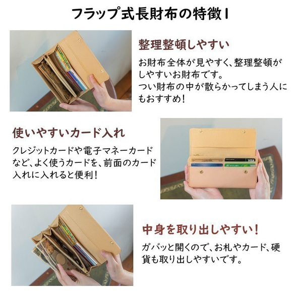 [永久免費保修] Shinshin Kobo 原創皮革 Cynthia Rose（牛皮）青銅翻蓋型長錢包♪ 第3張的照片