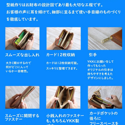 【永久無料保証】エナメルクロコの型押し牛革　サーモンピンク　ラウンドファスナー長財布 4枚目の画像