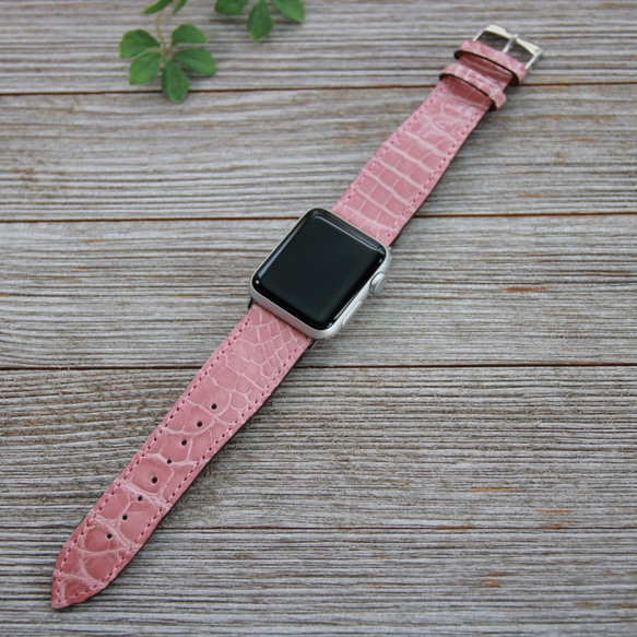 僅限一種產品！ [Apple Watch錶帶] Hen Loan Shiny Croco Pink 38毫米Apple Watc 第2張的照片