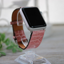 僅限一種產品！ [Apple Watch腕帶] Hen Loan Shiny Croco Pink 42mm Apple Wat 第1張的照片