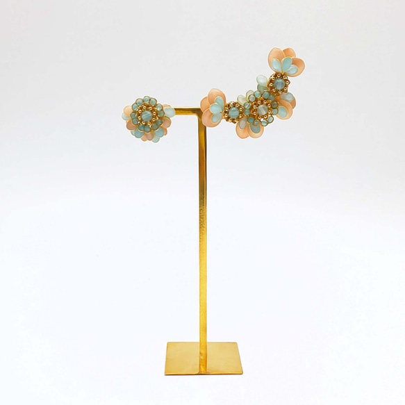 レトロなお花のイヤークリップセット「ブルー・ミオゾティス」 2枚目の画像