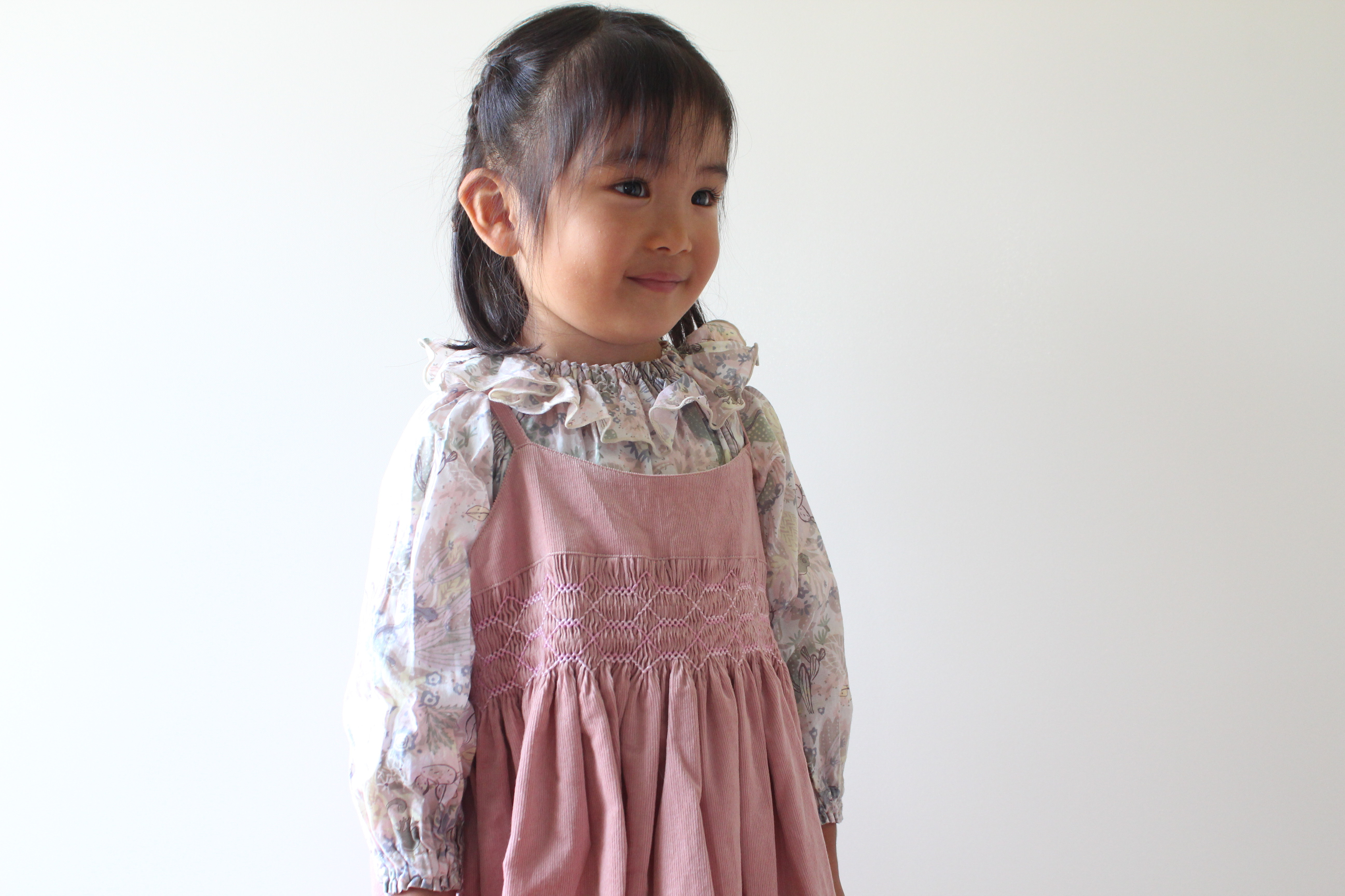 100サイズ】スモッキング刺繡のキャミソールワンピース ピンク 子供服