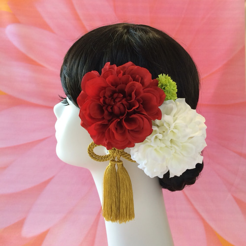 髪飾り♡ハイビスカス と ダリア