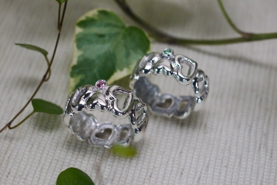 ハート尽くしのシルバーリング