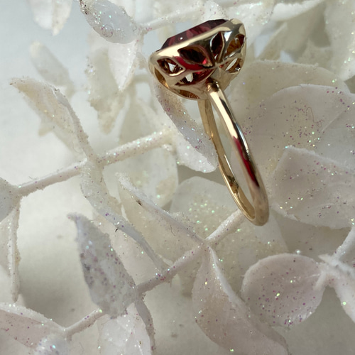 ツツミ K10ホワイトゴールド リング 13号 透かしリーフモチーフ ツツミ K10ホワイトゴールド リング 13号 透かしリーフモチーフ K10