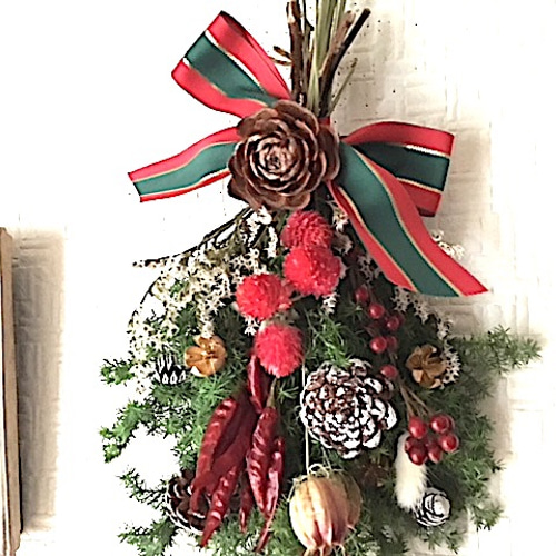 Xmas Tree Swag クリスマスツリーのスワッグ ドライフラワー Flower