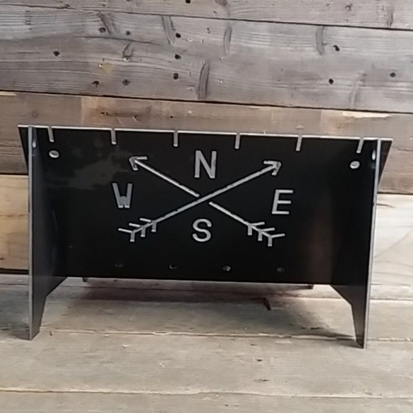 焚き火台　フルセット　組み立て式　焚火台　自作　ハンドメイド　五徳　ロストル　おしゃれ　無骨　男前　アイアン　鉄製　黒皮 