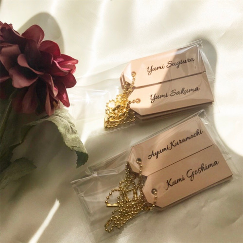 2枚セット＊1枚350円】本革レザータグ・キーホルダー ウェディング 席  