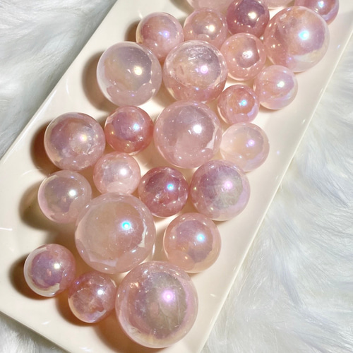 ローズオーラクォーツ・スフィア 天然石 la lune rose 通販 10487105