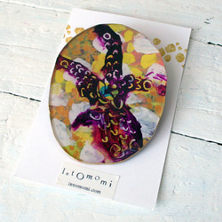 ◇INTOMOMI◇paint Brooch,no2 /身に付ける絵画　ブローチ 1枚目の画像