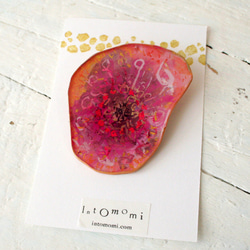 ◇INTOMOMI◇paint Brooch,no6 花/身に付ける絵画 ブローチ 1枚目の画像