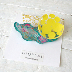 ◇INTOMOMI◇paint Brooch,no8/身に付ける絵画 ブローチ 2枚目の画像