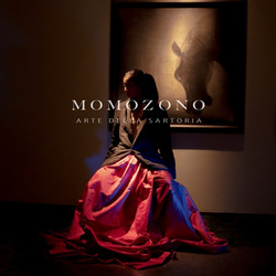 綿入りブラック(黒)麻ジャケットXLサイズ、イタリア製デッドストック生地使用 MOMOZONO original 2枚目の画像