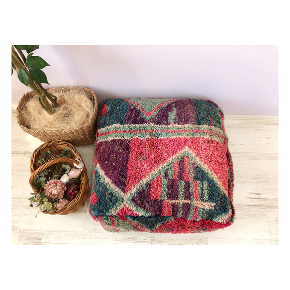 モロッコ ボシャルウィット プフ クッション クッションカバー ラグ