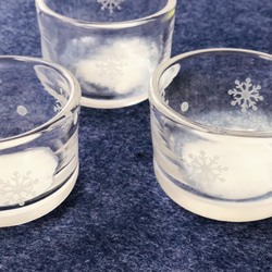 Crystal 吹きガラス キャンドルホルダー snow 2枚目の画像