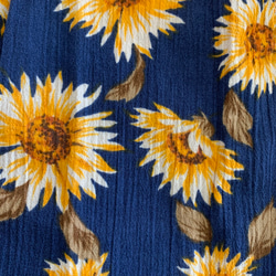 ひまわりとレースの夏スカート（青）size100.120 2枚目の画像