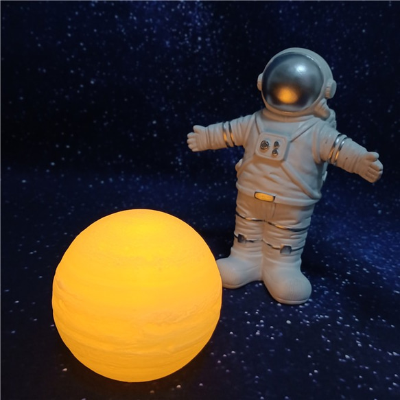 3D惑星ライト　木星のライトと宇宙飛行士 　二つがセット 2枚目の画像