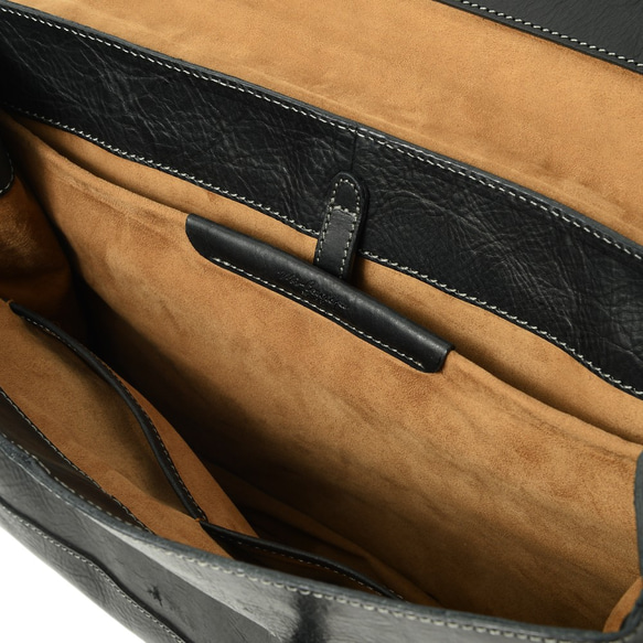 [日本製] フラップトートバッグ ブラック 最高級イタリアンレザー A4 ユニセックス Perla