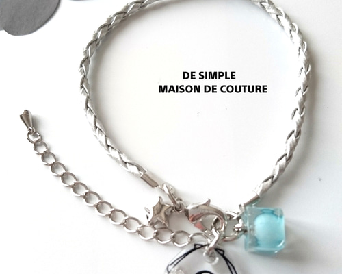 イニシャルブレスレット(スワロ)☆シルバー☆オリジナルオーダー