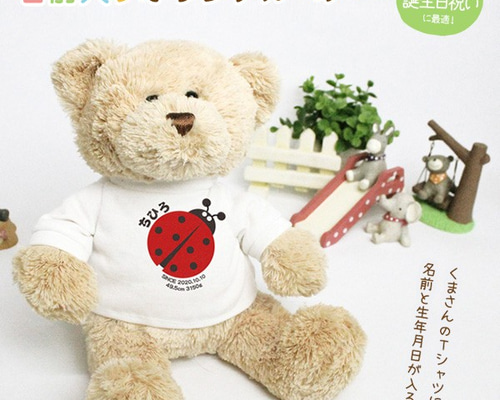 出産祝 10】祝誕生 出産祝 名前入り 名入れ くま ぬいぐるみ T