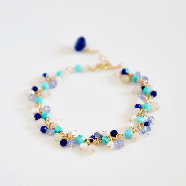 ターコイズ×ラピスラズリのブレスレット 7,608円
