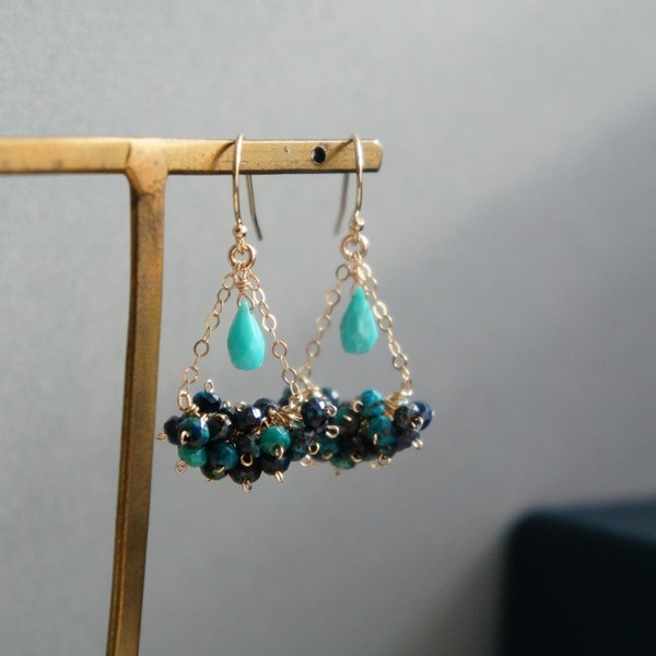 ・花かご・ ターコイズ×クリソコラ