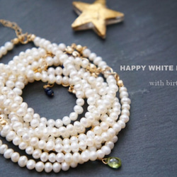 １月 HAPPY WHITE BRACELET 石榴石 第4張的照片