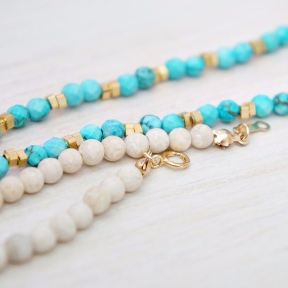 TURQUOISE × RIVERSTONE long necklace 第3張的照片