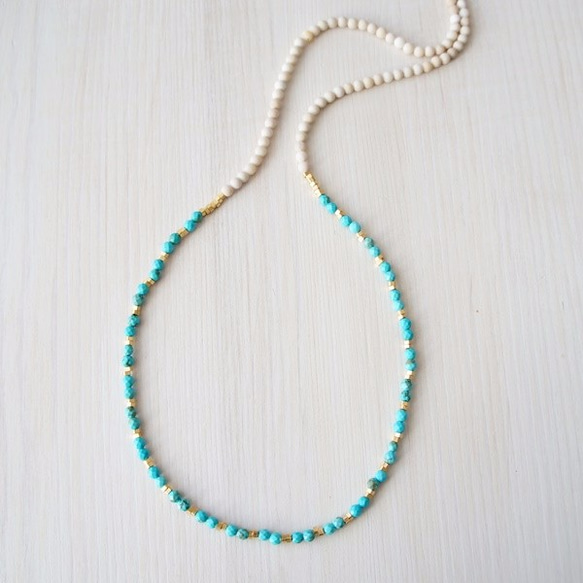 TURQUOISE × RIVERSTONE long necklace 第2張的照片