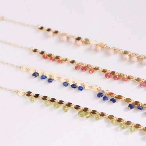 【抹茶】✳︎SALE✳︎天然マルチカラーサファイアのシンプルブレスレット マルチカラーサファイアブレスレット - 埼玉県吉川市の天然石