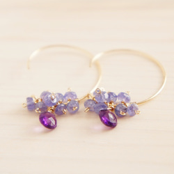 花束坦桑石×紫水晶耳環花束 第3張的照片