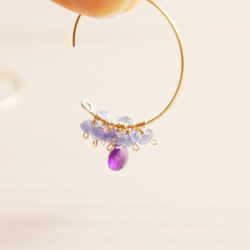 花束坦桑石×紫水晶耳環花束 第4張的照片