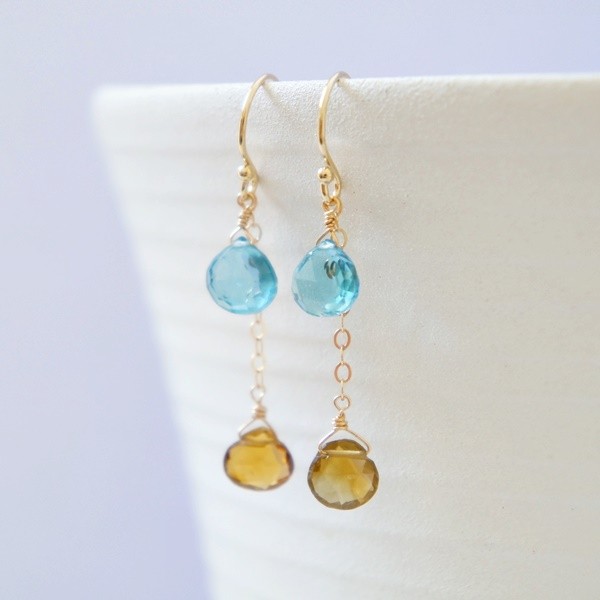 ロンドンブルートパーズのチェーンピアスorイヤリング