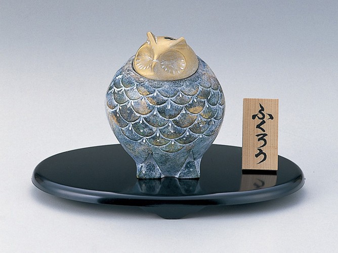 彫刻家 三枝惣太郎 原形 ふくろう香炉 大【アルミ製 香炉 置物】