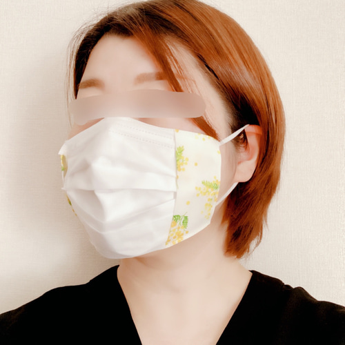 特集掲載』不織布マスクカバー ミモザ 涼感加工で快適な着け心地
