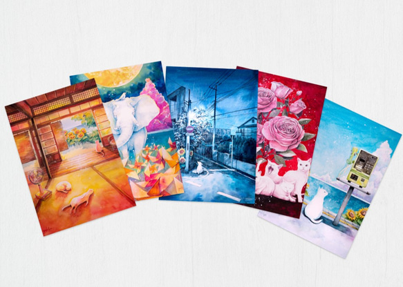 オリジナル水彩イラストポストカード｜お好きなデザイン／５枚セット 1枚目の画像