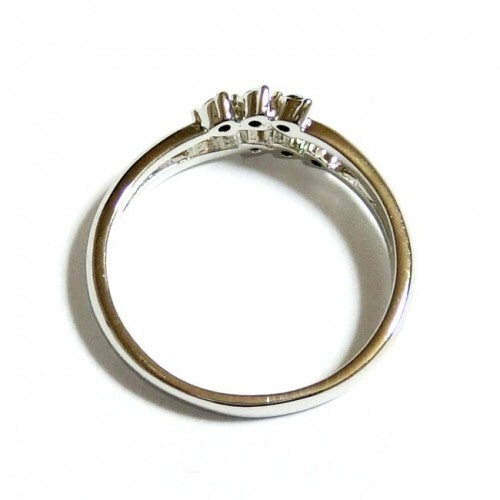 ダブルライン スワロフスキークリスタル オーロラクリア シルバー