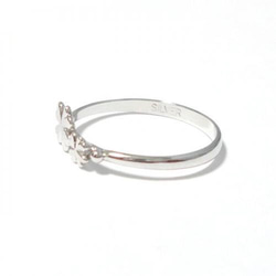 ピンキー 2連クローバー 四葉 シルバーリング 2枚目の画像