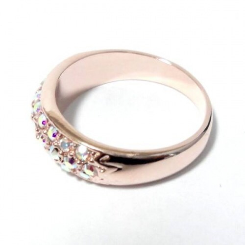 パヴェ スワロフスキークリスタル オーロラクリア ピンクゴールド