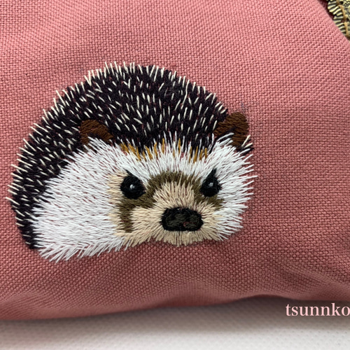 ハリネズミ刺繍のガマ口財布(受注生産) がま口 tsunnko 通販 8723615