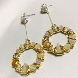 【SWAROVSKI】シルバー×フープ　ピンク 1枚目の画像