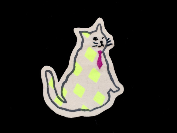 nekoワッペンyellow・ネクタイbubbly☆cat 1枚目の画像