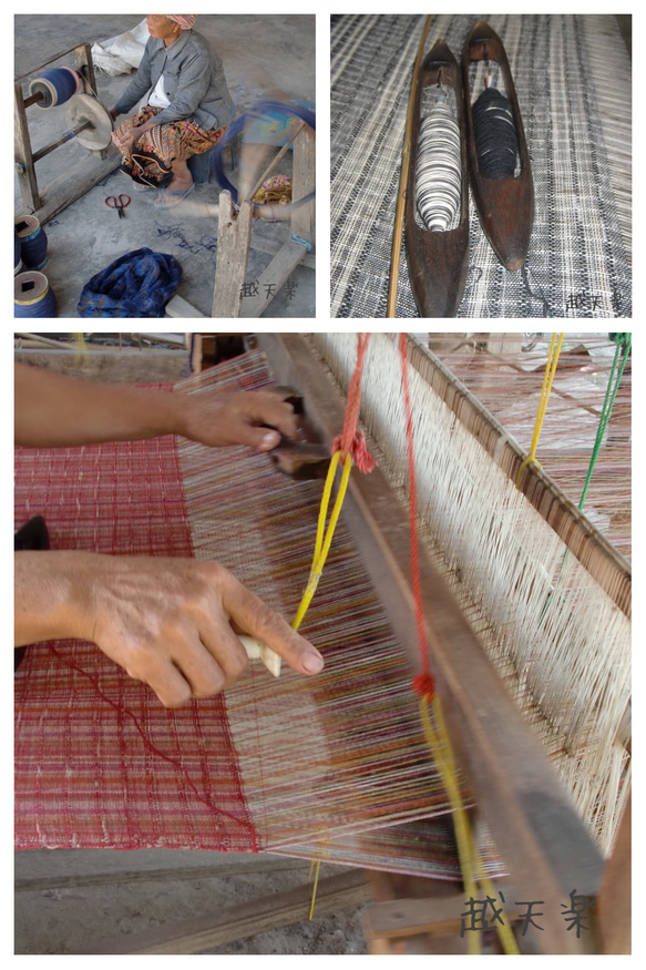 後ろカシュクールが前後で表情を変えるハイウエスト生地切り替え手織り綿ワンピース　黒無地 