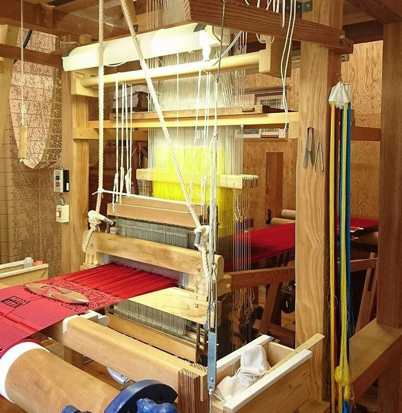 手織り博多織　帯「玉手箱2」赤と黒の個性的な柄のおしゃれ帯 10枚目の画像